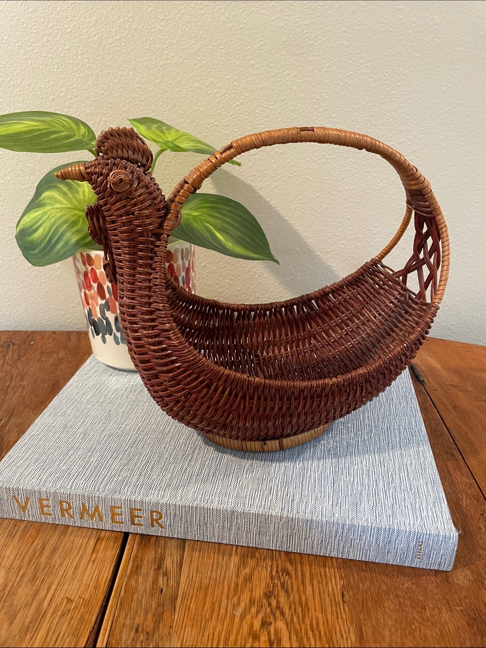 Woven Rattan Basket Boat - Brown
